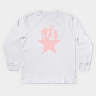 Hitchhiking Ghosts Hamilton Star Mashup Millennial Pink Kids Long Sleeve T-Shirt